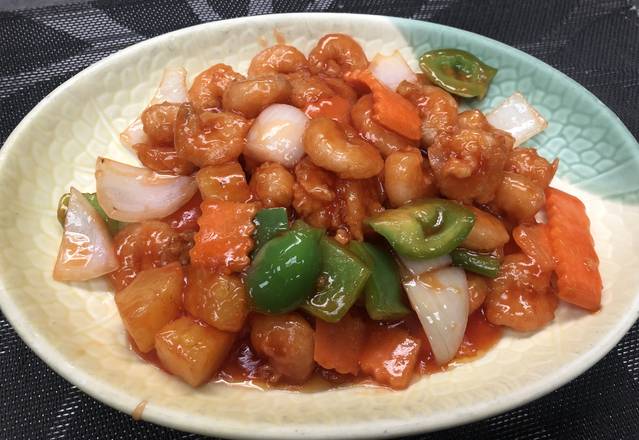 113. Fried Shrimp in Sweet and Sour Sauce 糖醋蝦仁